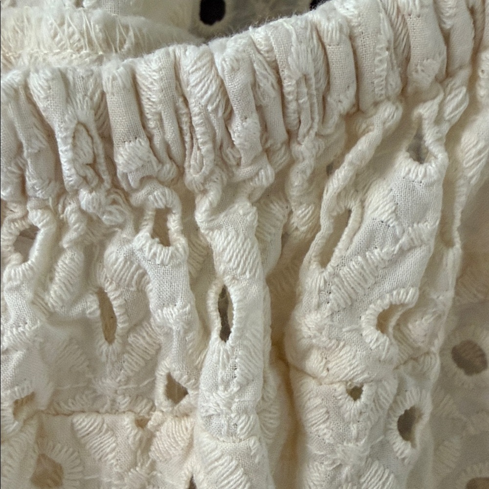Vitamin A Women's Eyelet Halter Maxi Cover Up Dress in a cream-colored cotton - Picture 9 of 14